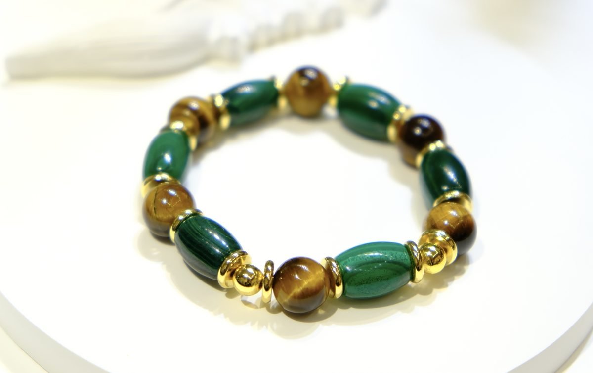 10mm Citrine Bracelet with Tiger Eye — Ref. 00795