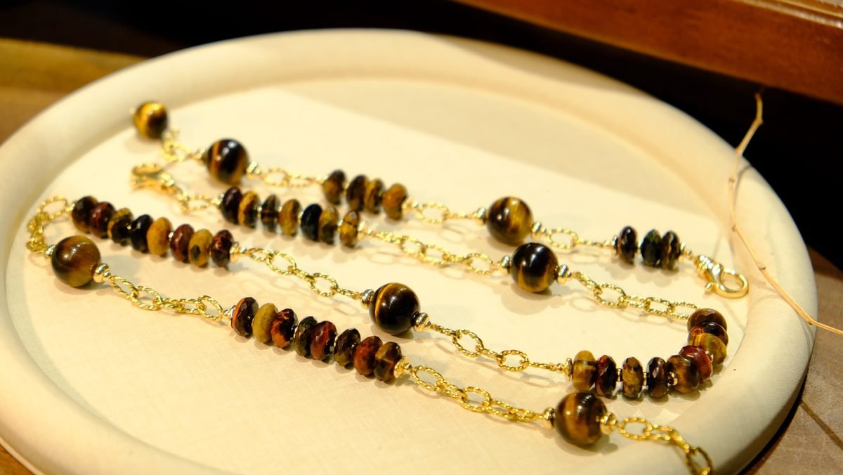 Citrine Necklace with Tiger Eye — Ref. 00803