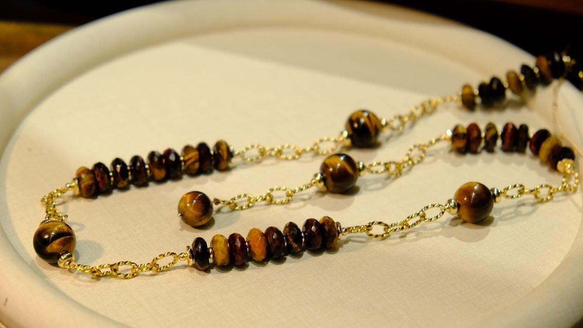 Citrine Necklace with Tiger Eye — Ref. 00803 - Image 3