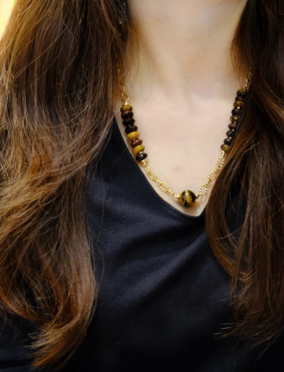 Citrine Necklace with Tiger Eye — Ref. 00803 - Image 4
