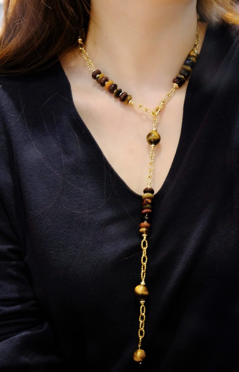 Citrine Necklace with Tiger Eye — Ref. 00803 - Image 5