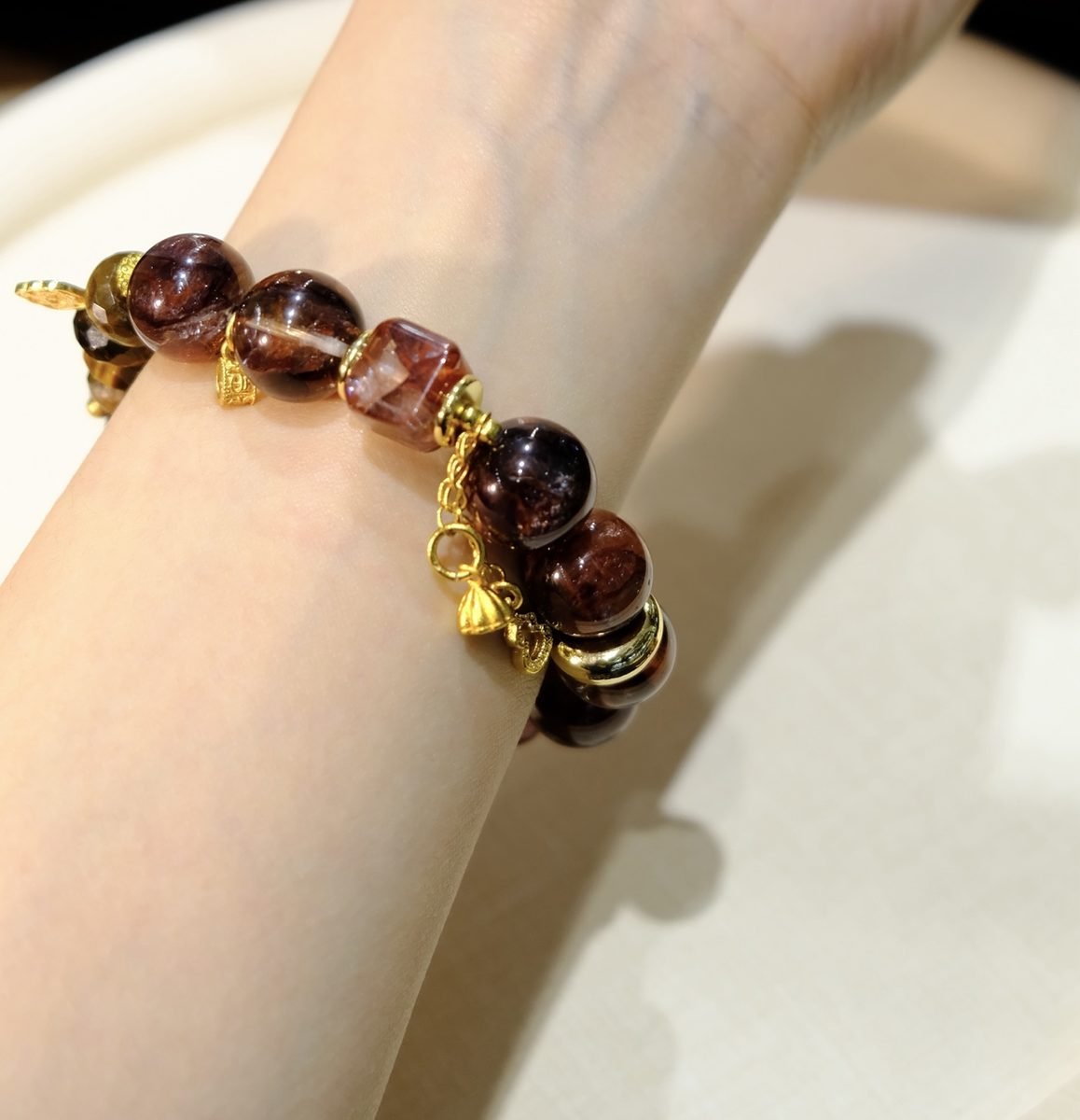 13.5mm Citrine Bracelet with Tiger Eye - Image 3