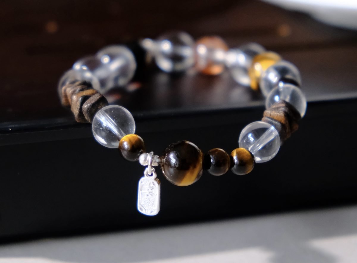 6-10mm Citrine Bead Strand with Clear Quartz & Agarwood