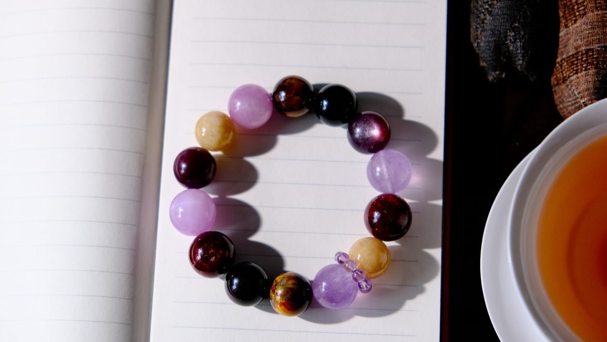 13mm Amethyst Bracelet with Kunzite — Ref. 00860
