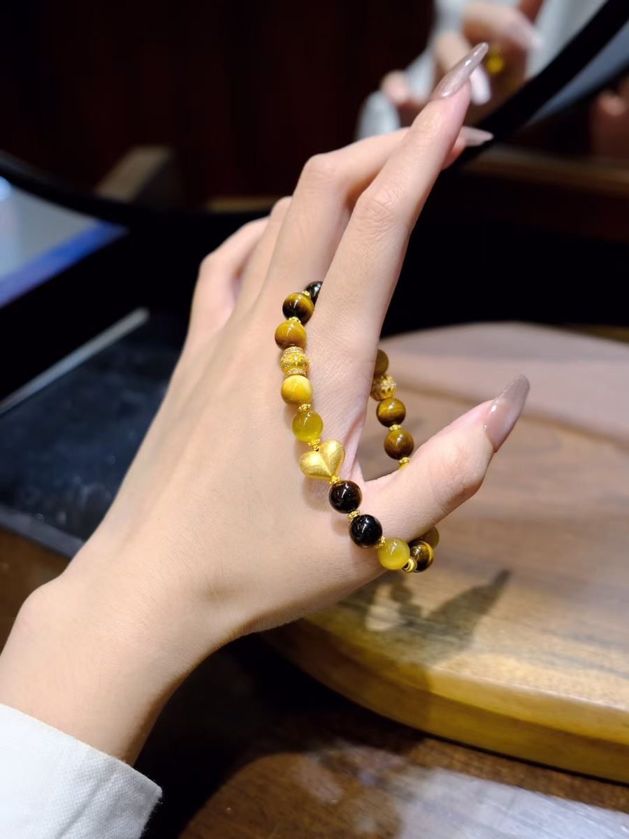 Citrine Bracelet with Tiger Eye — Ref. 00910 - Image 4