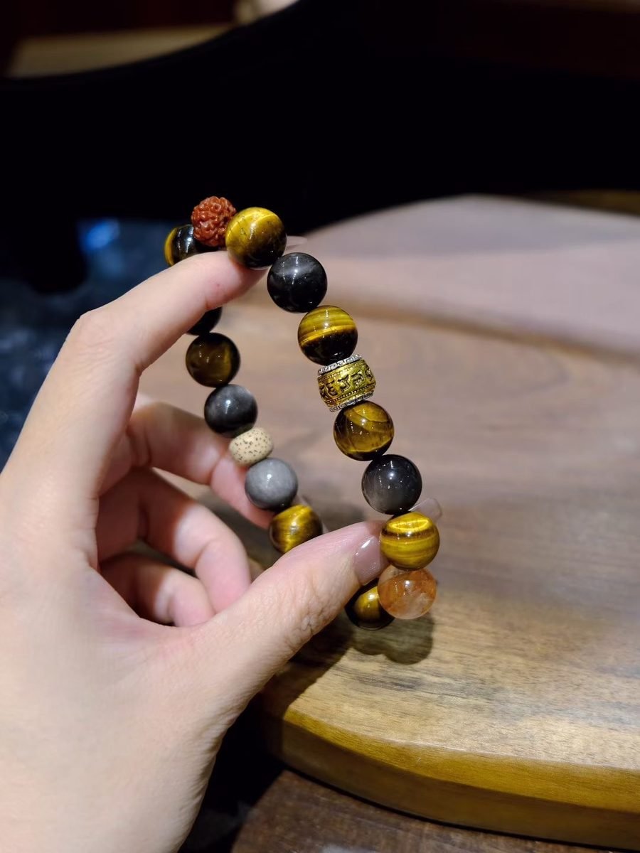 12mm Citrine Bracelet with Tiger Eye — Ref. 00932 - Image 2