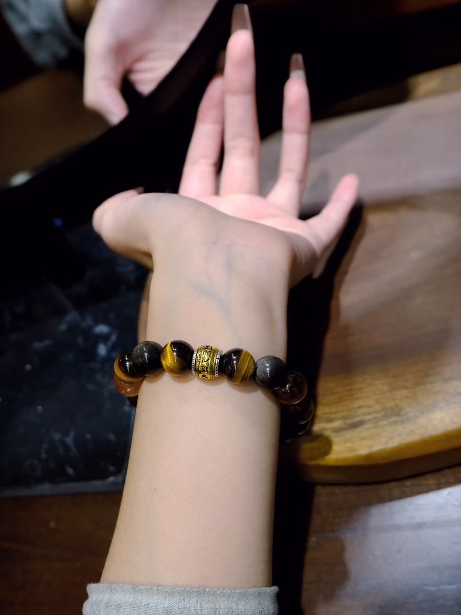 12mm Citrine Bracelet with Tiger Eye — Ref. 00932 - Image 4