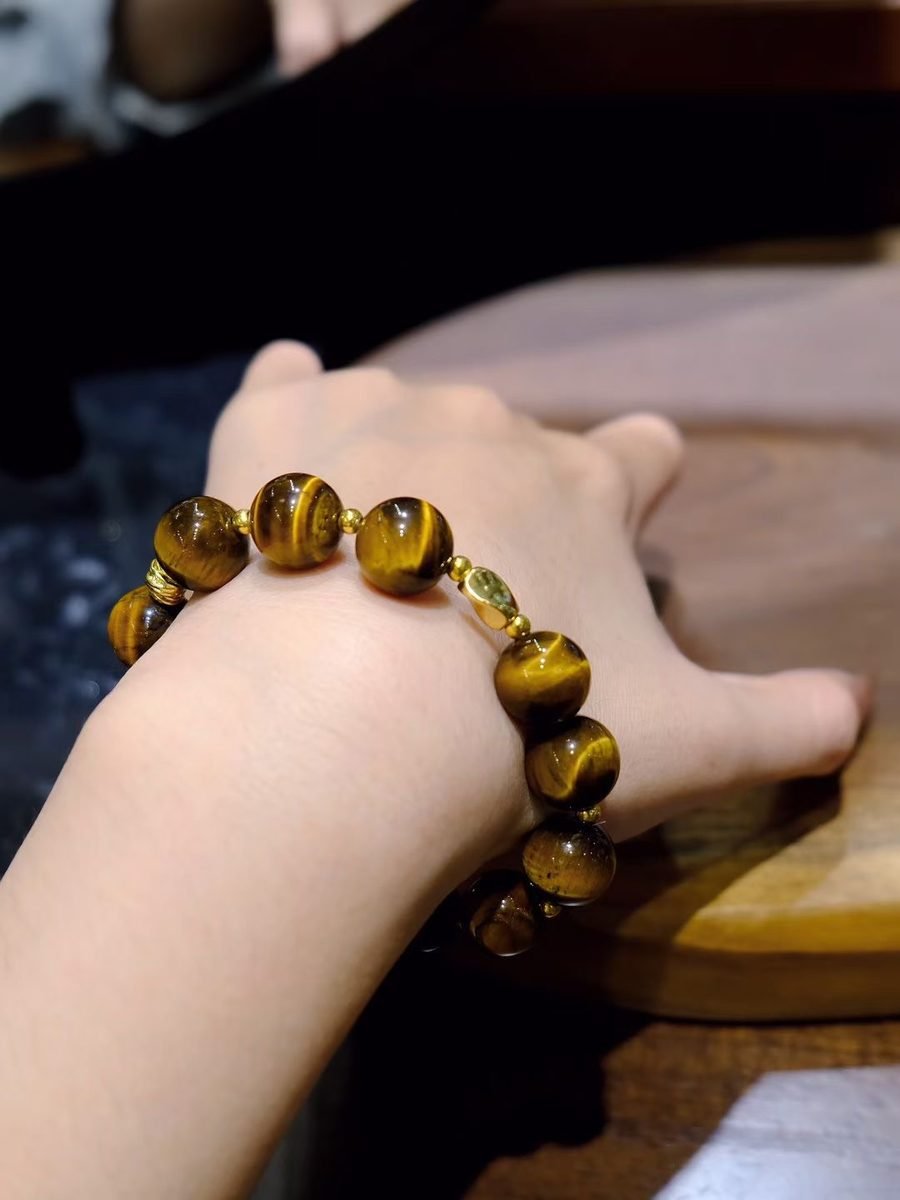 12mm Citrine Bracelet with Smoky Quartz & Tiger Eye — Ref. 00934 - Image 5