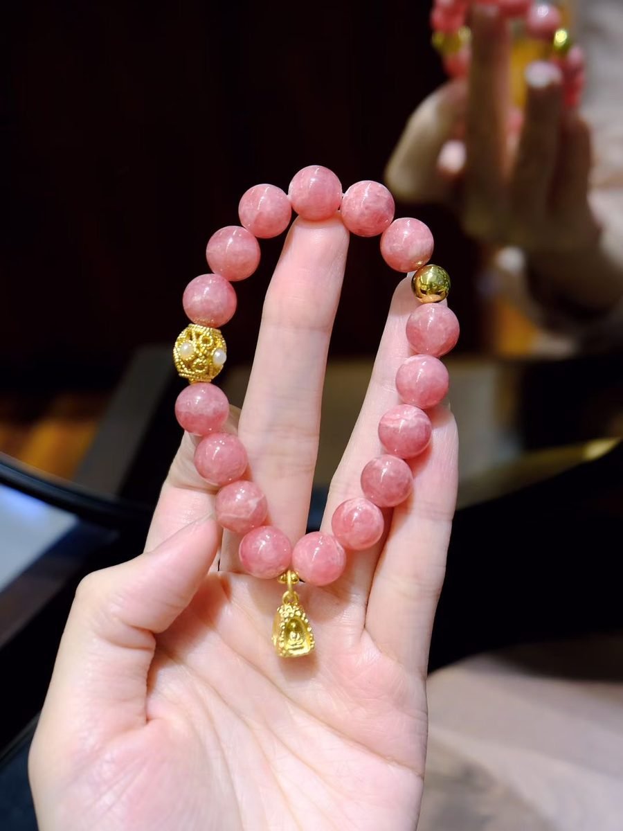 10mm Rose Quartz Bracelet with Rhodonite