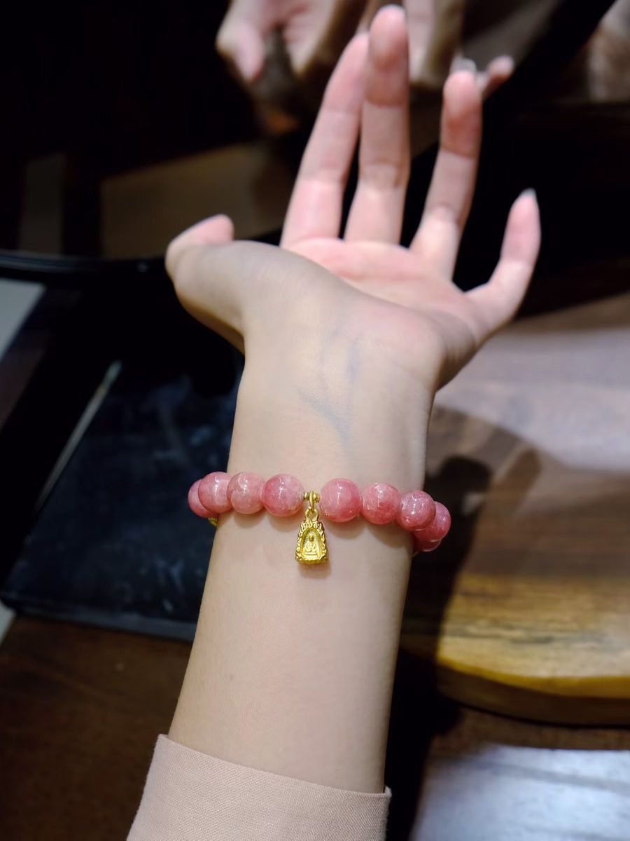10mm Rose Quartz Bracelet with Rhodonite - Image 3