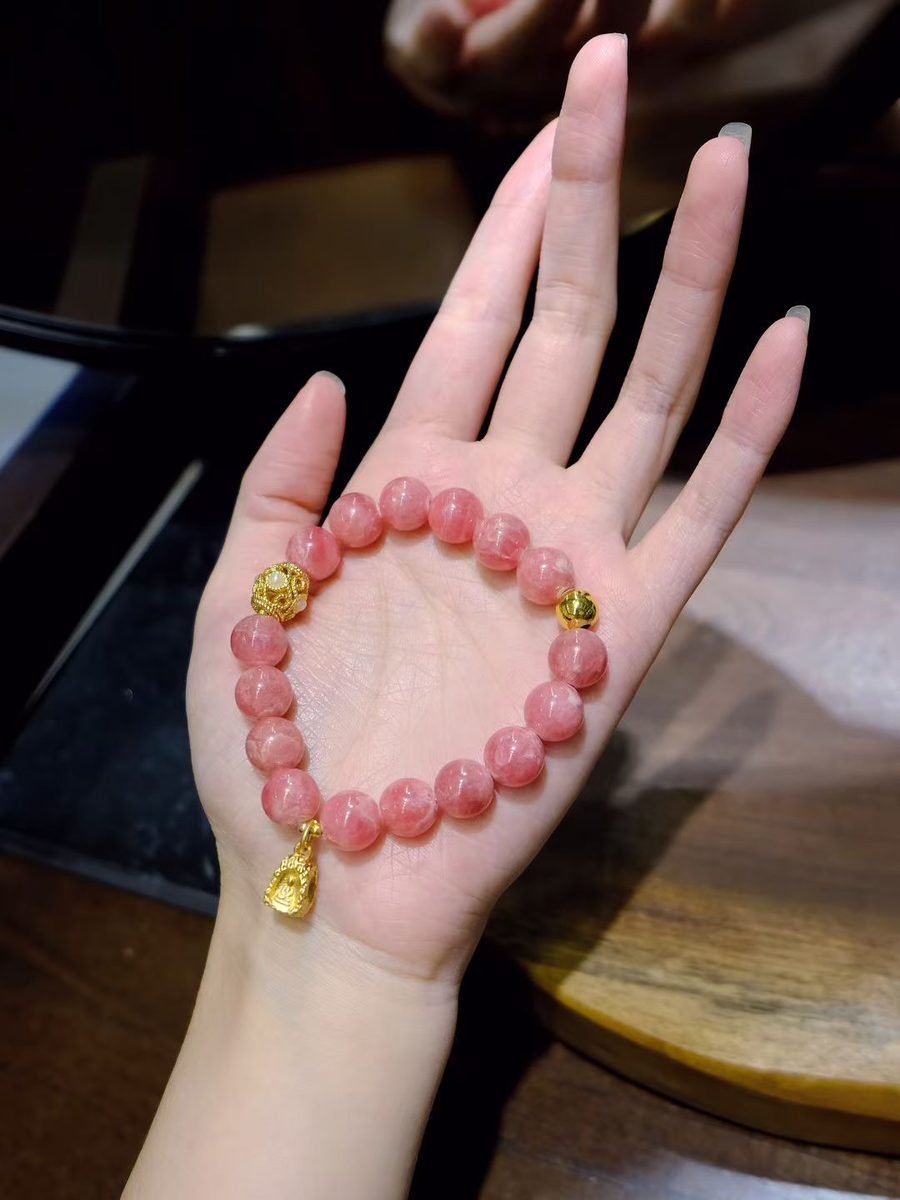 10mm Rose Quartz Bracelet with Rhodonite - Image 4