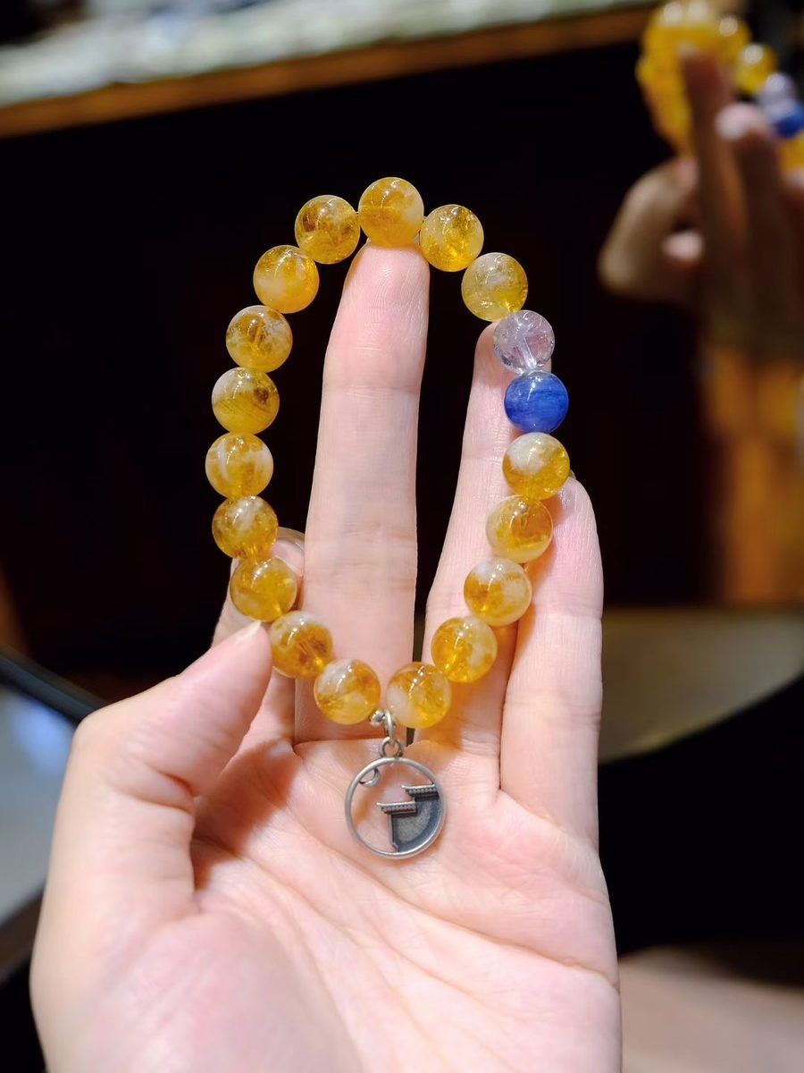 9mm Citrine Bracelet with Amethyst