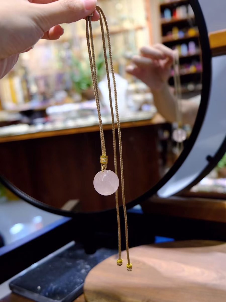 24mm Rose Quartz Necklace — Ref. 01039