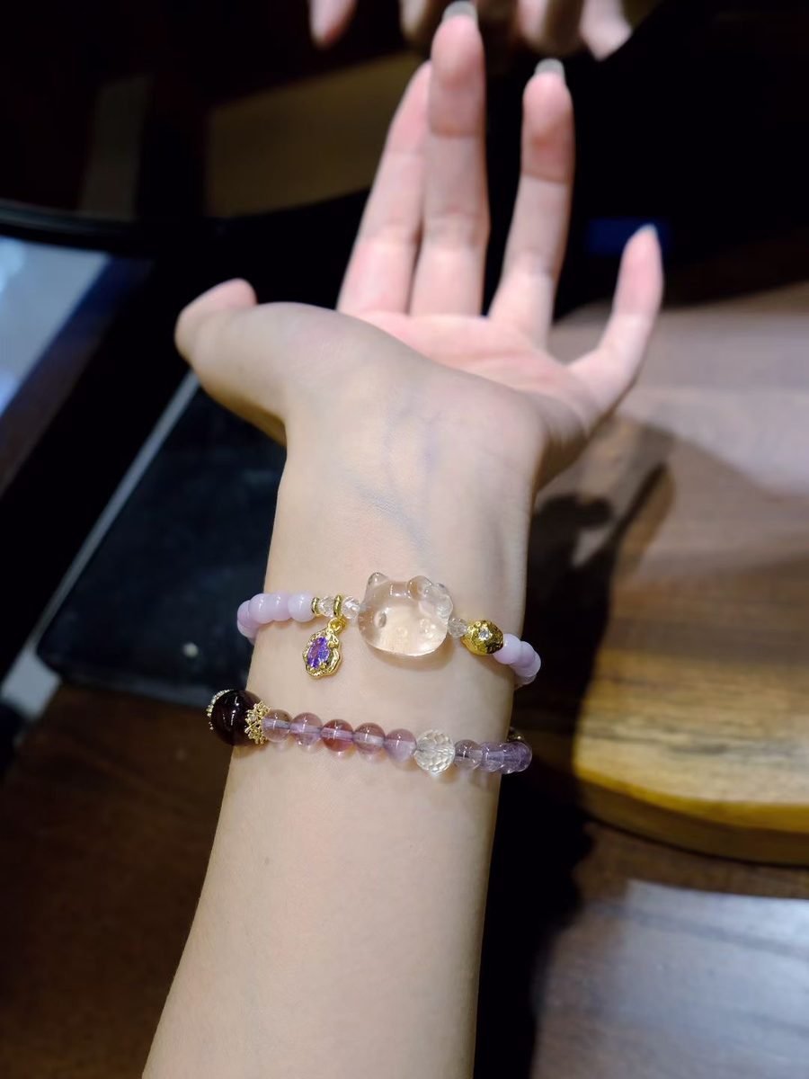 Amethyst Bracelet with Kunzite — Ref. 01045 - Image 3
