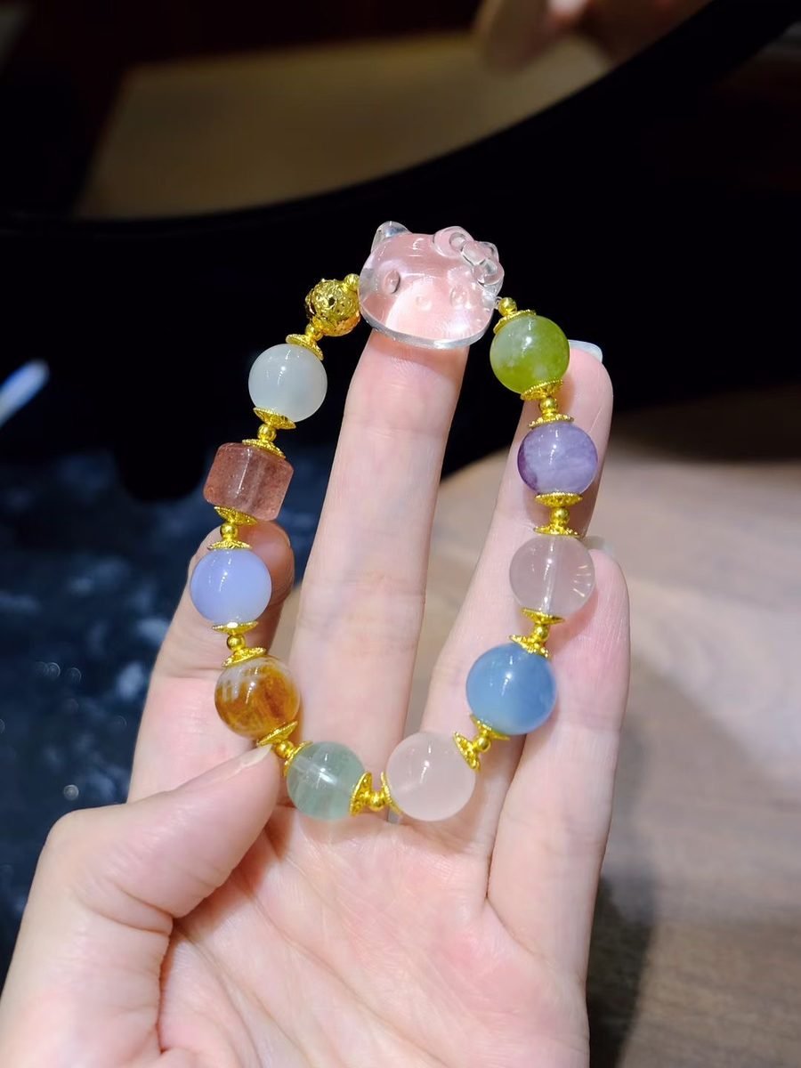 8-11mm 7 Chakra Balancing Bracelet with Rose Quartz & Amethyst