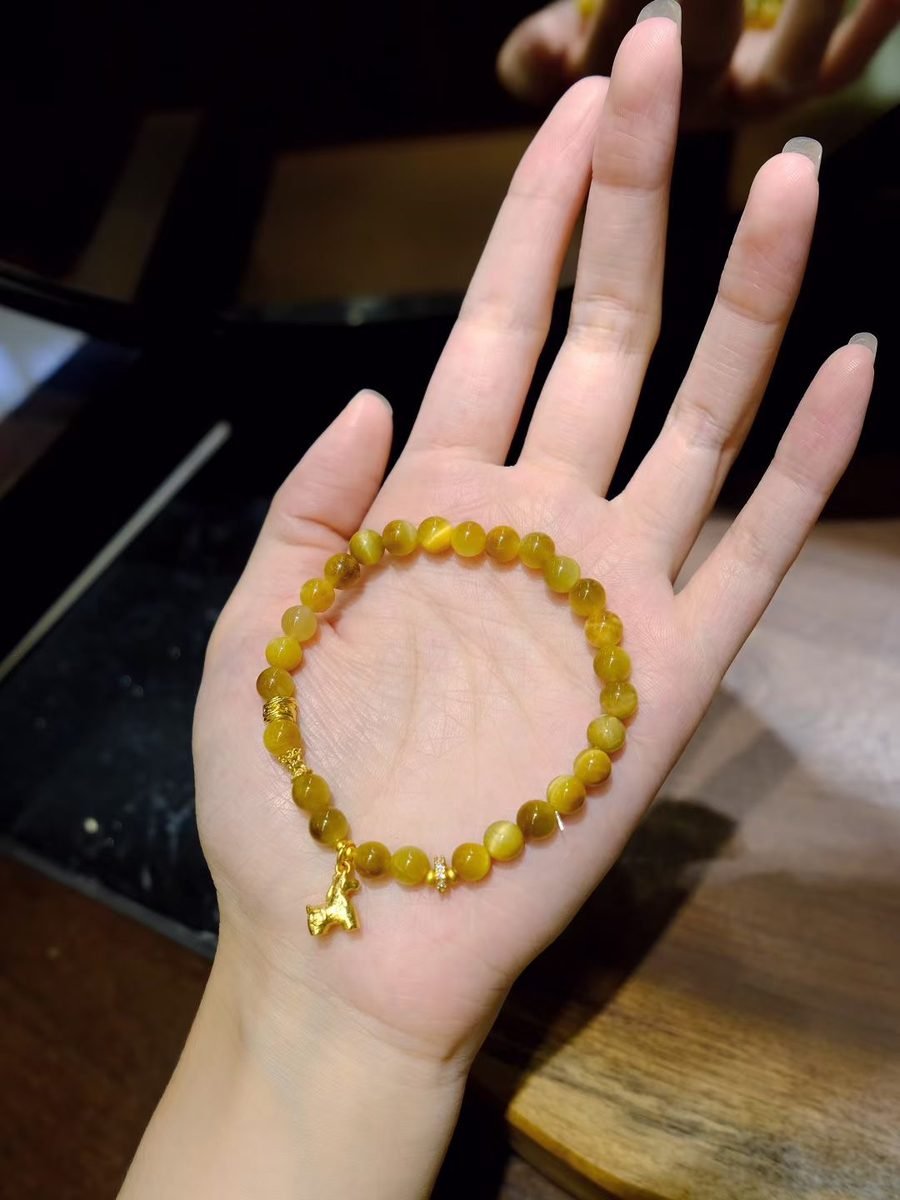 Citrine Bracelet with Tiger Eye — Ref. 01050