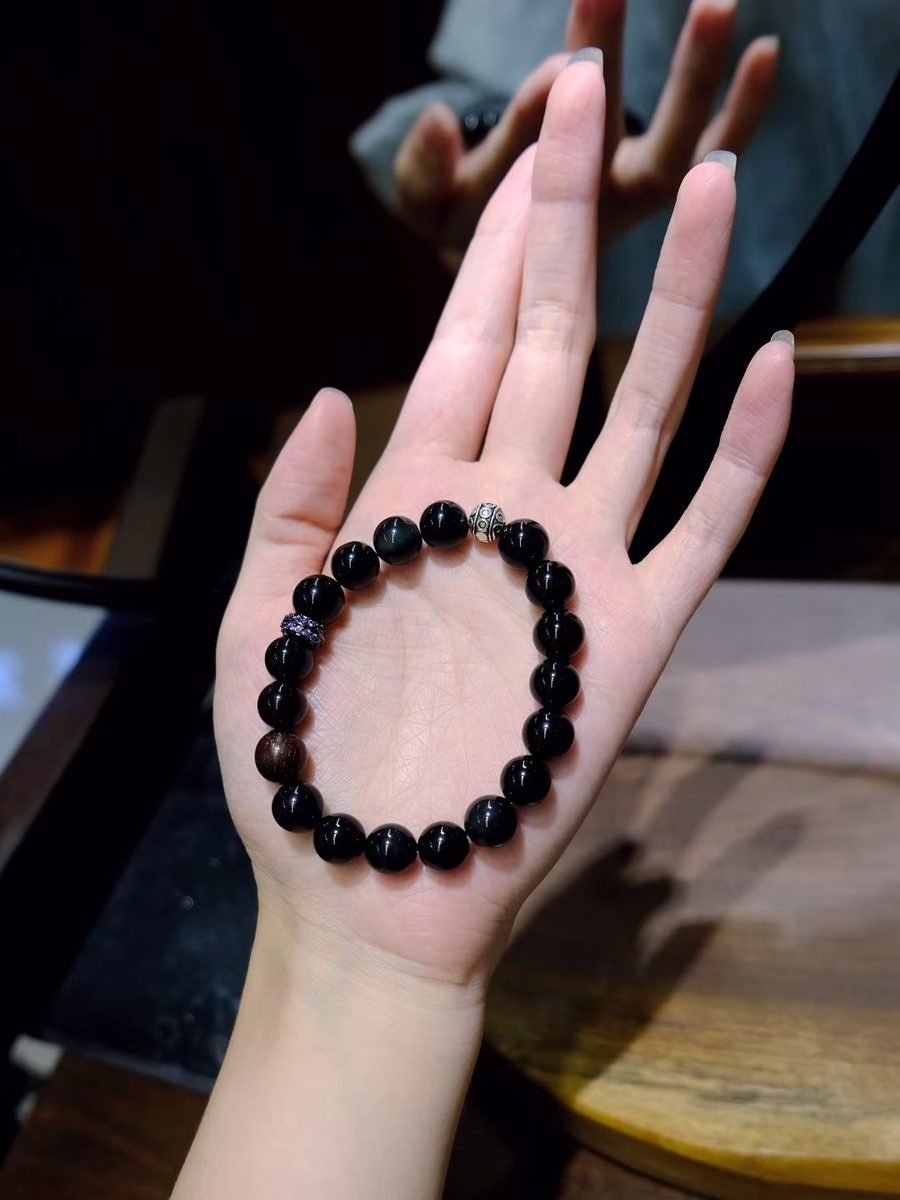 10mm Black Obsidian Bracelet — Ref. 01080
