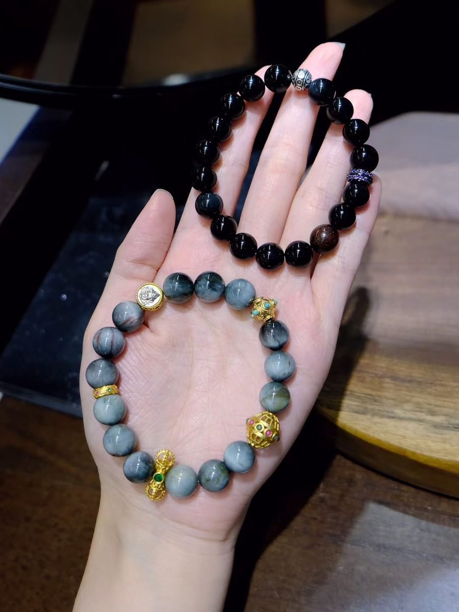 10mm Black Obsidian Bracelet — Ref. 01080 - Image 4