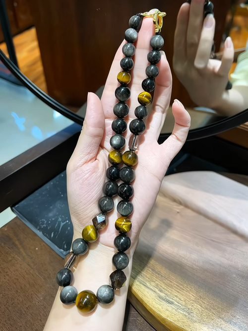 Citrine Necklace with Tiger Eye — Ref. 01113