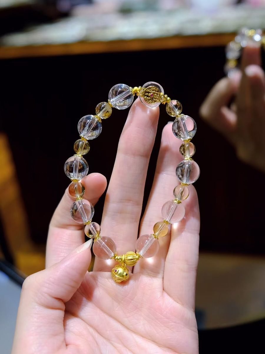 Citrine Bracelet with Clear Quartz — Ref. 01166