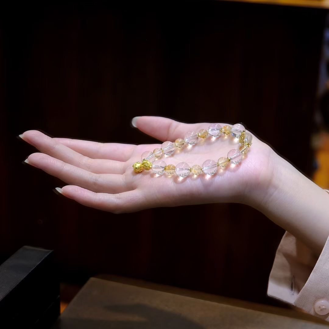 Citrine Bracelet with Clear Quartz — Ref. 01166 - Image 3