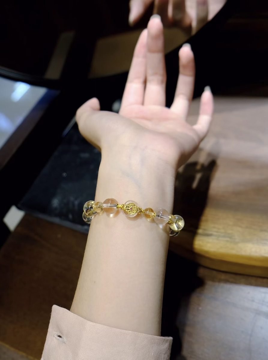 Citrine Bracelet with Clear Quartz — Ref. 01166 - Image 4
