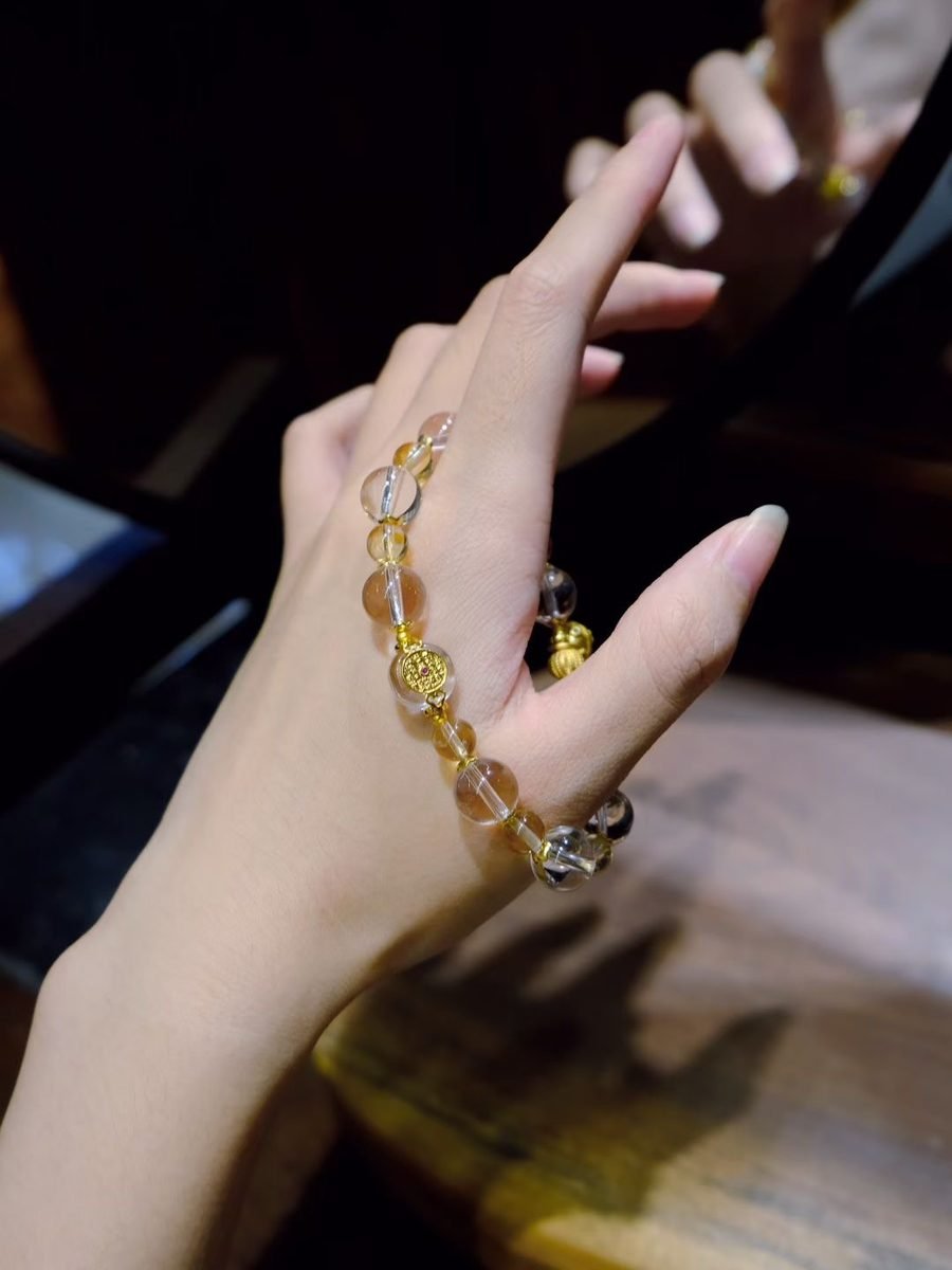 Citrine Bracelet with Clear Quartz — Ref. 01166 - Image 5