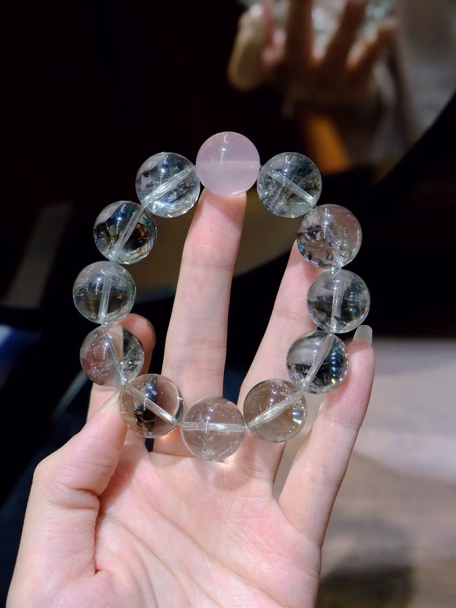 Rose Quartz Bracelet with Fluorite — Ref. 01170