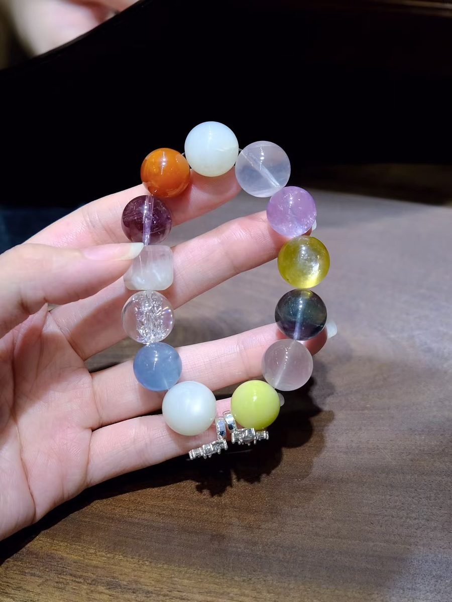 7 Chakra Balancing Bracelet with Amethyst & Red Agate
