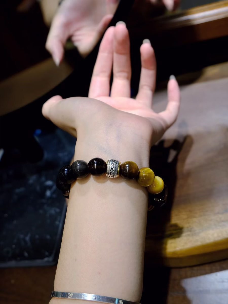 12mm Citrine Bracelet with Smoky Quartz & Tiger Eye — Ref. 01229 - Image 3