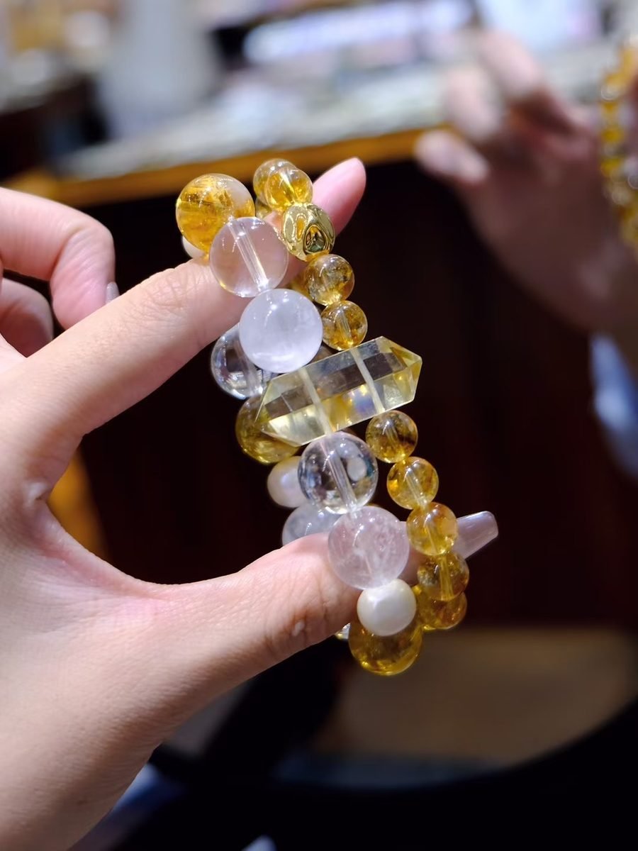 Citrine Bracelet with Clear Quartz — Ref. 01270 - Image 2