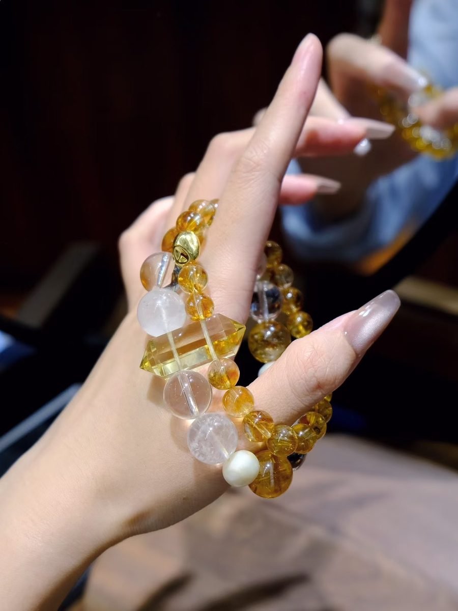 Citrine Bracelet with Clear Quartz — Ref. 01270 - Image 3