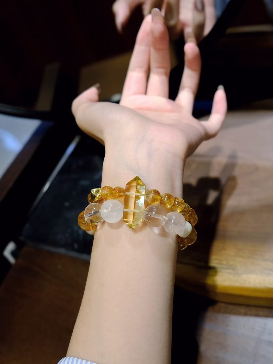 Citrine Bracelet with Clear Quartz — Ref. 01270 - Image 4