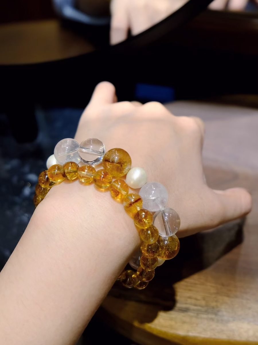Citrine Bracelet with Clear Quartz — Ref. 01270 - Image 5
