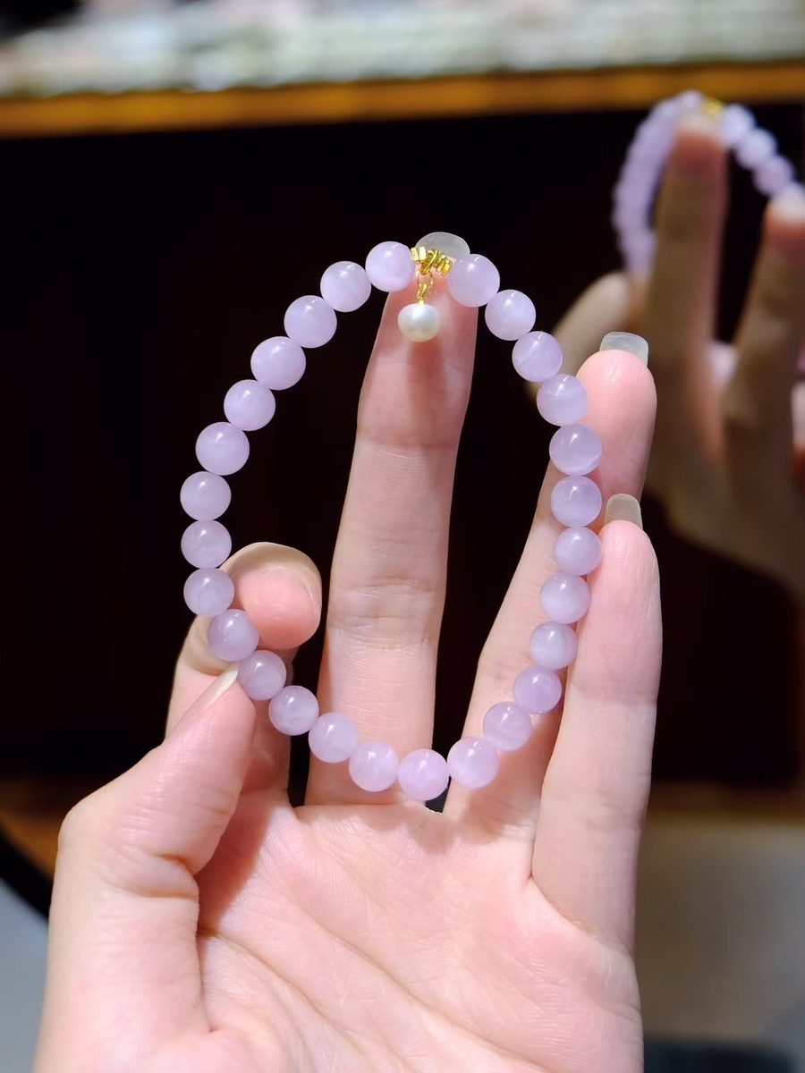 7mm Amethyst Bracelet with Kunzite