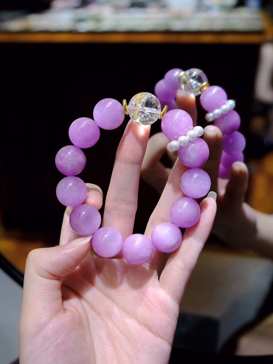 Amethyst Bracelet with Clear Quartz & Kunzite