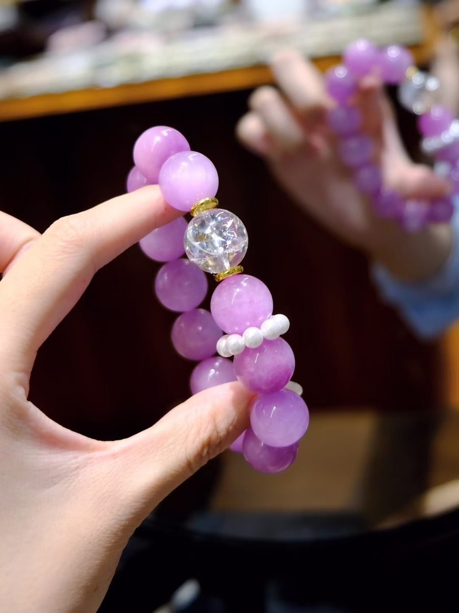 Amethyst Bracelet with Clear Quartz & Kunzite - Image 2