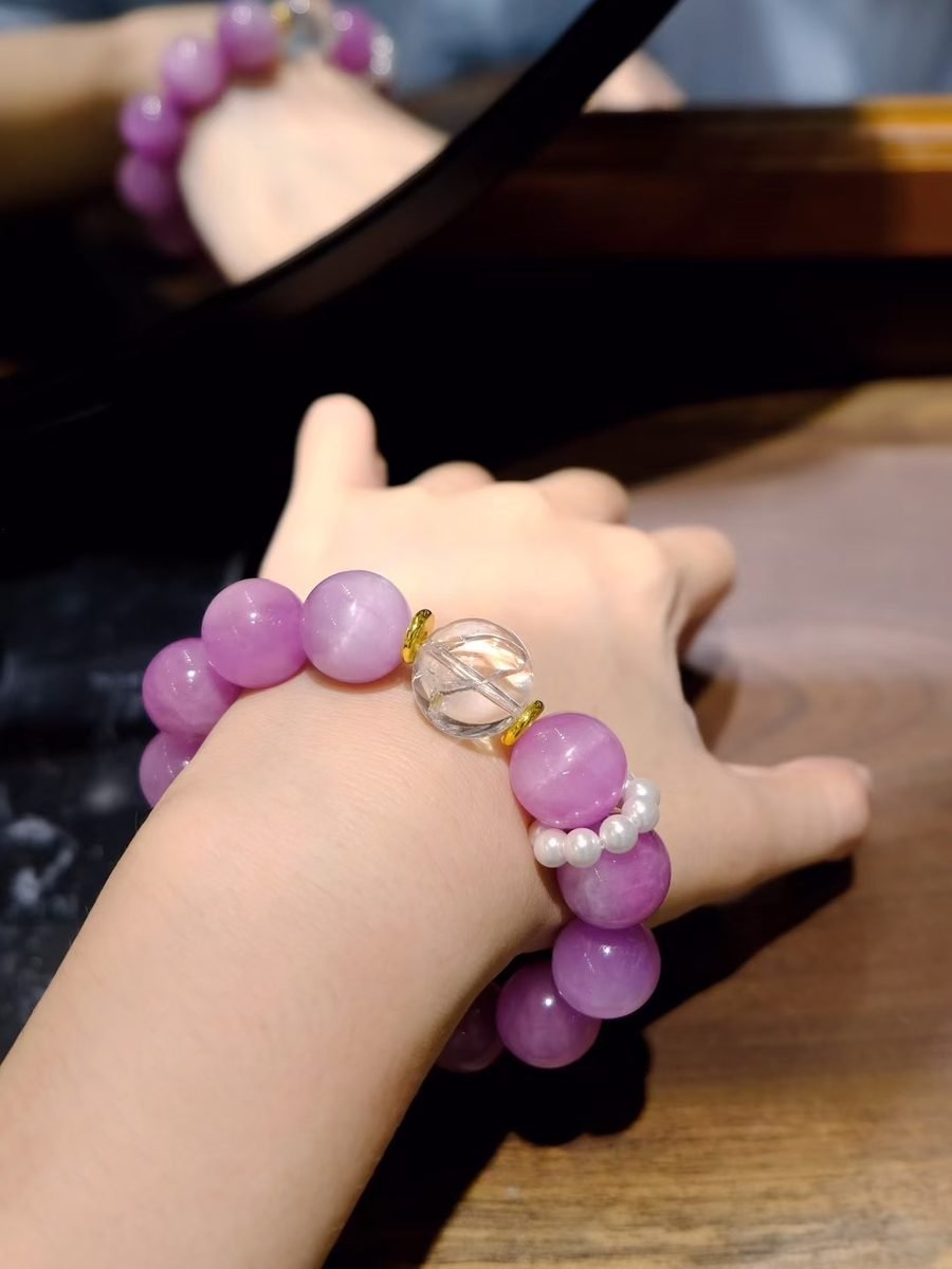 Amethyst Bracelet with Clear Quartz & Kunzite - Image 5