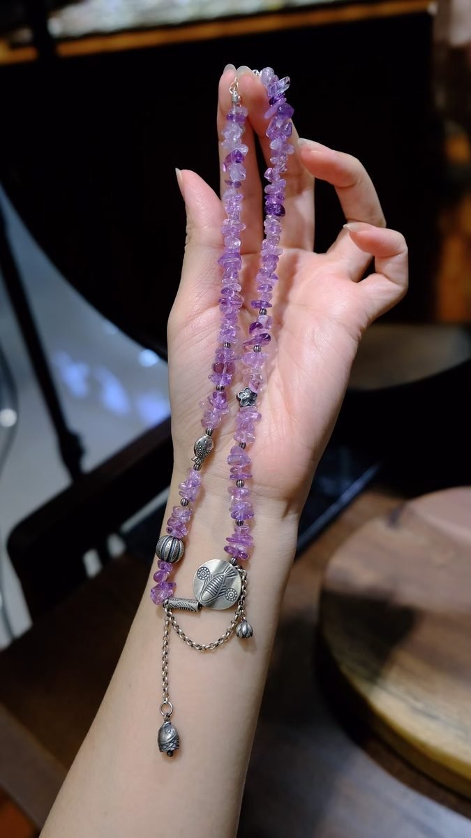 5mm Amethyst Chip Necklace