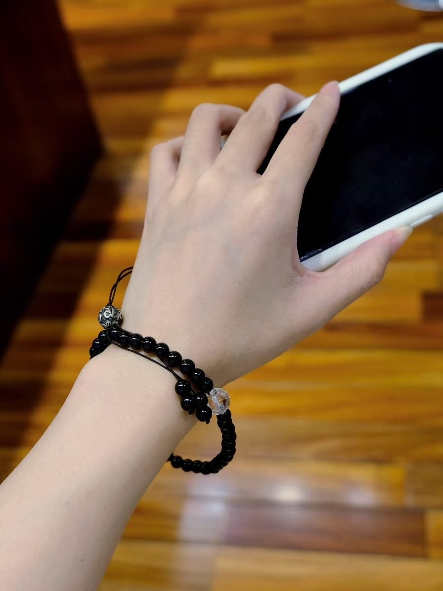 6mm Black Obsidian Bracelet - Image 5
