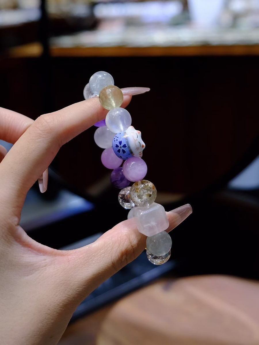 7 Chakra Balancing Bracelet with Rainbow Moonstone & Citrine - Image 2