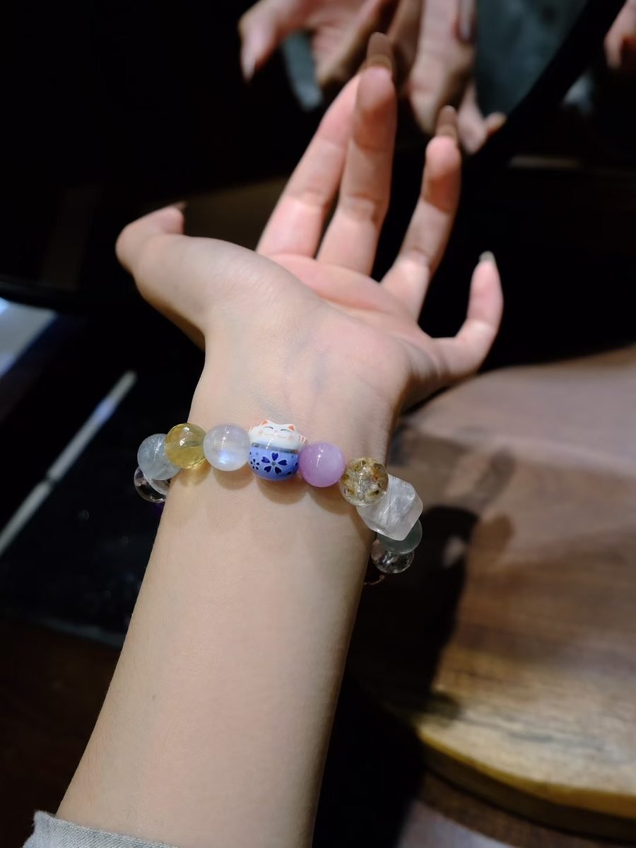 7 Chakra Balancing Bracelet with Rainbow Moonstone & Citrine - Image 4
