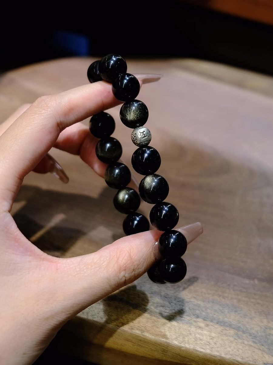11mm Black Obsidian Bracelet - Image 2