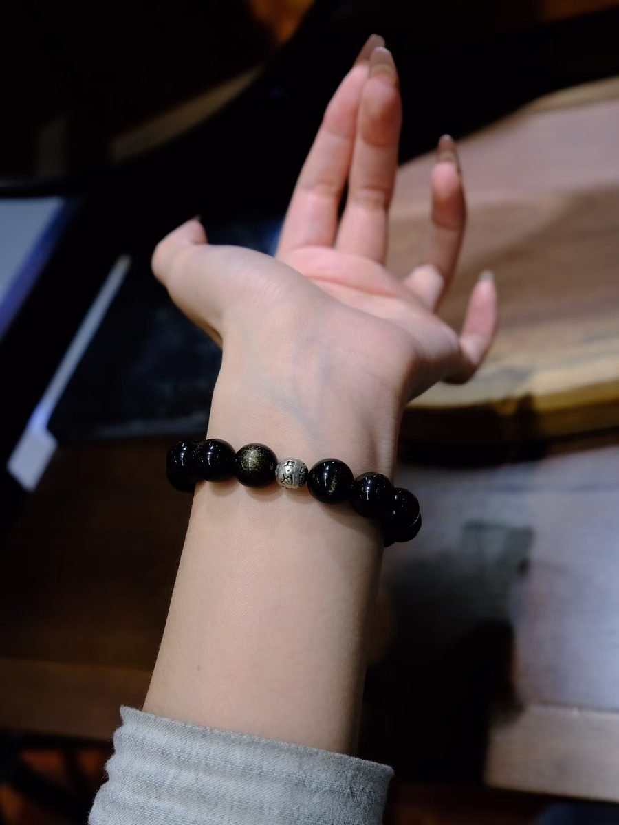11mm Black Obsidian Bracelet - Image 3
