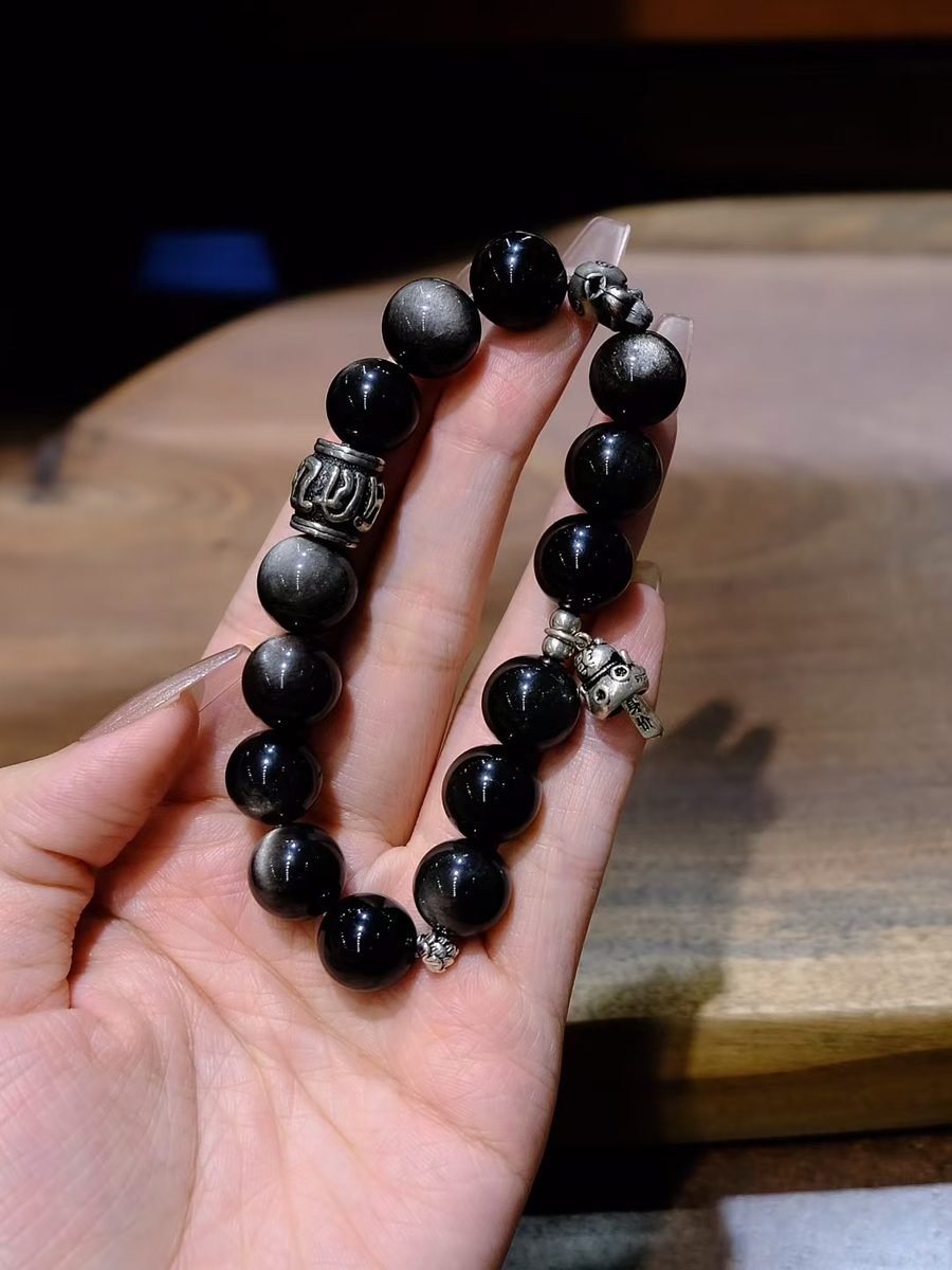 12mm Black Obsidian Bracelet - Image 2