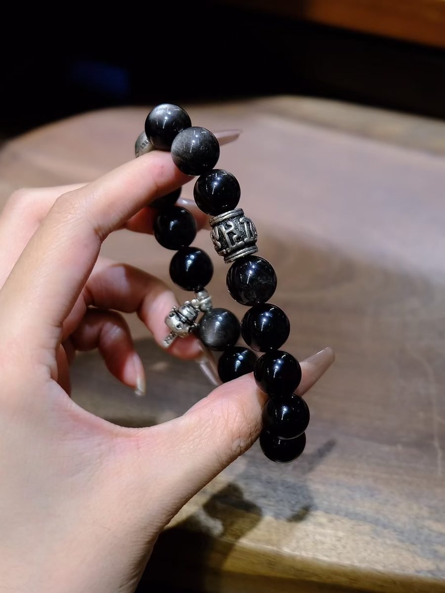 12mm Black Obsidian Bracelet - Image 3