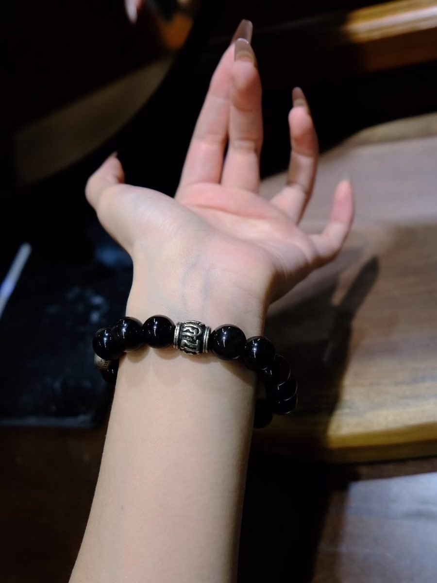12mm Black Obsidian Bracelet - Image 4