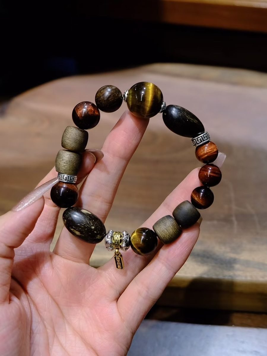 7 Chakra Balancing Bracelet with Rhodonite & Agarwood