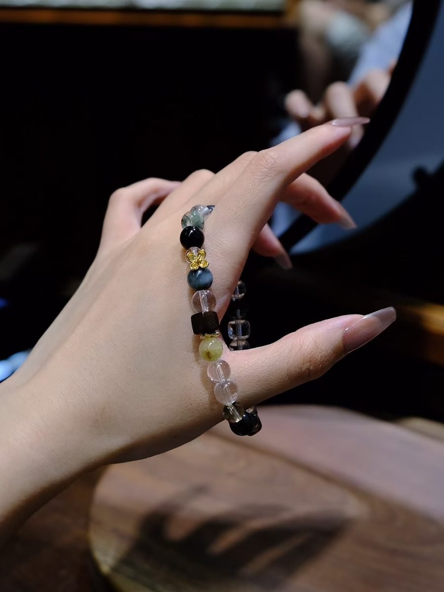 7mm 7 Chakra Balancing Bracelet with Amethyst & Citrine — Ref. 01391 - Image 3