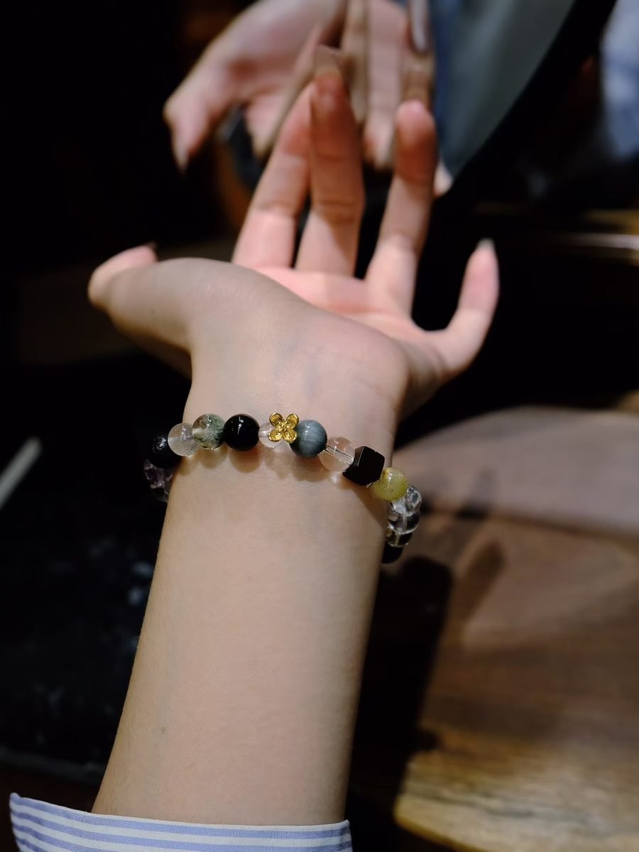 7mm 7 Chakra Balancing Bracelet with Amethyst & Citrine — Ref. 01391 - Image 4